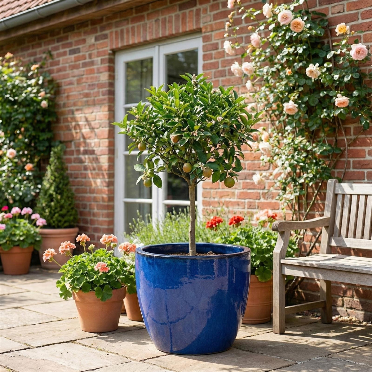 Egg Pot Royalblau Ø 38 cm – Keramik-Pflanztopf, 2. Wahl
