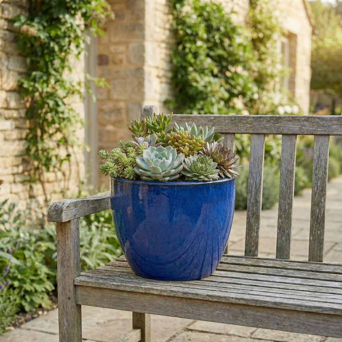 Egg Pot Royalblau Ø 38 cm – Keramik-Pflanztopf, 2. Wahl