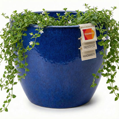 Keramik Pflanzgefäß "Egg Pot" Royal Blau – Wählbare Größen (21-48cm)
