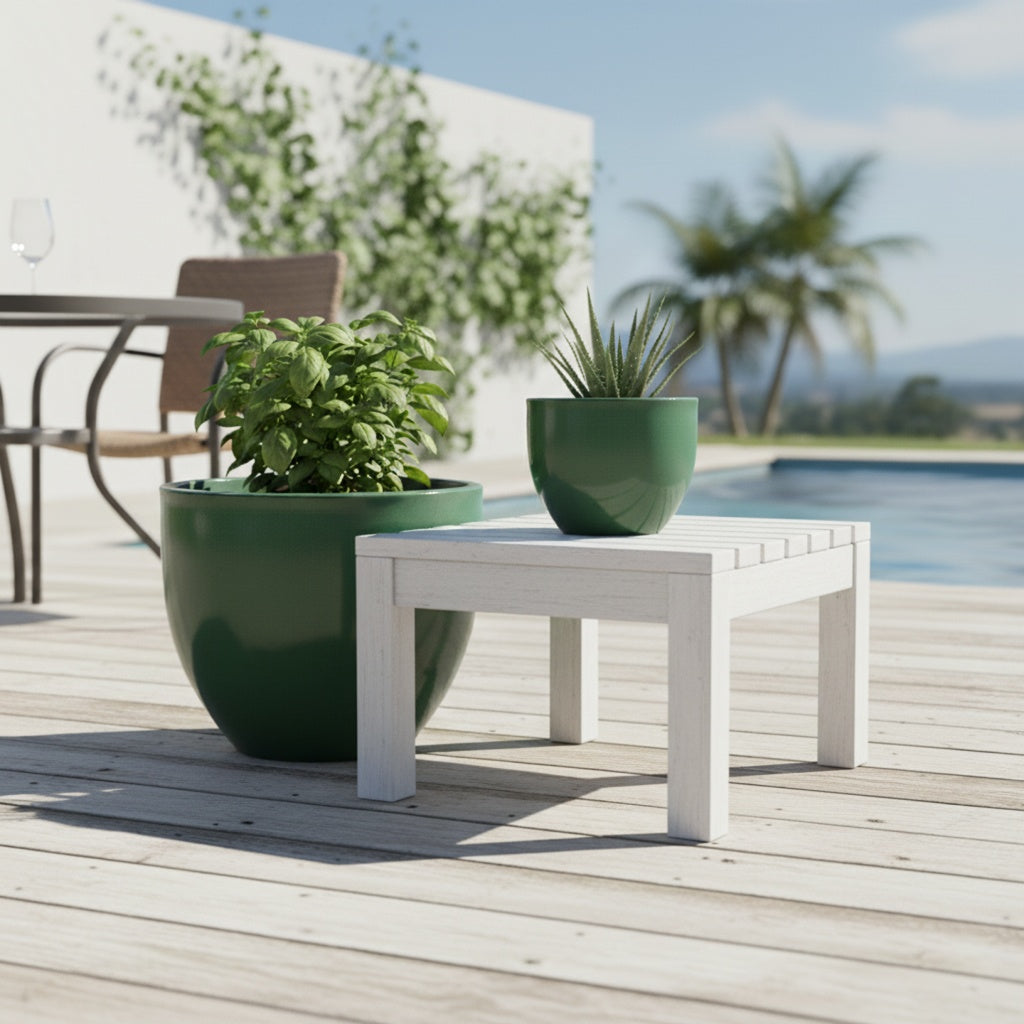 Keramik Pflanzgefäß "Egg Pot" Grün Ø 38cm – Glasiert & Frostfest