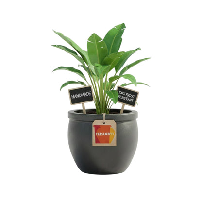 Keramik Pflanzgefäß "Bavaria" Anthrazit – Wählbare Größen (21-37cm