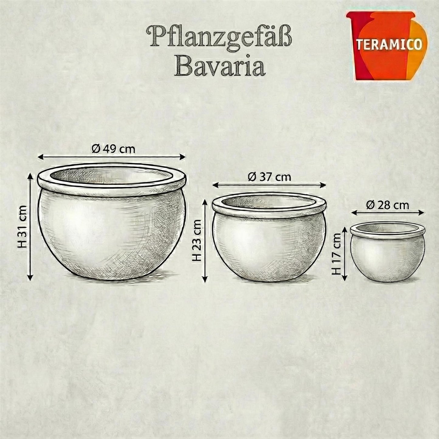 Pflanzschale flach "Moosgrün" – Ø 24 bis 49 cm – Frostfestes Steinzeug