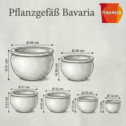 Keramik Pflanzschale Bavaria Royal Blau - Wählbare Größen (24-49cm) Frostfest