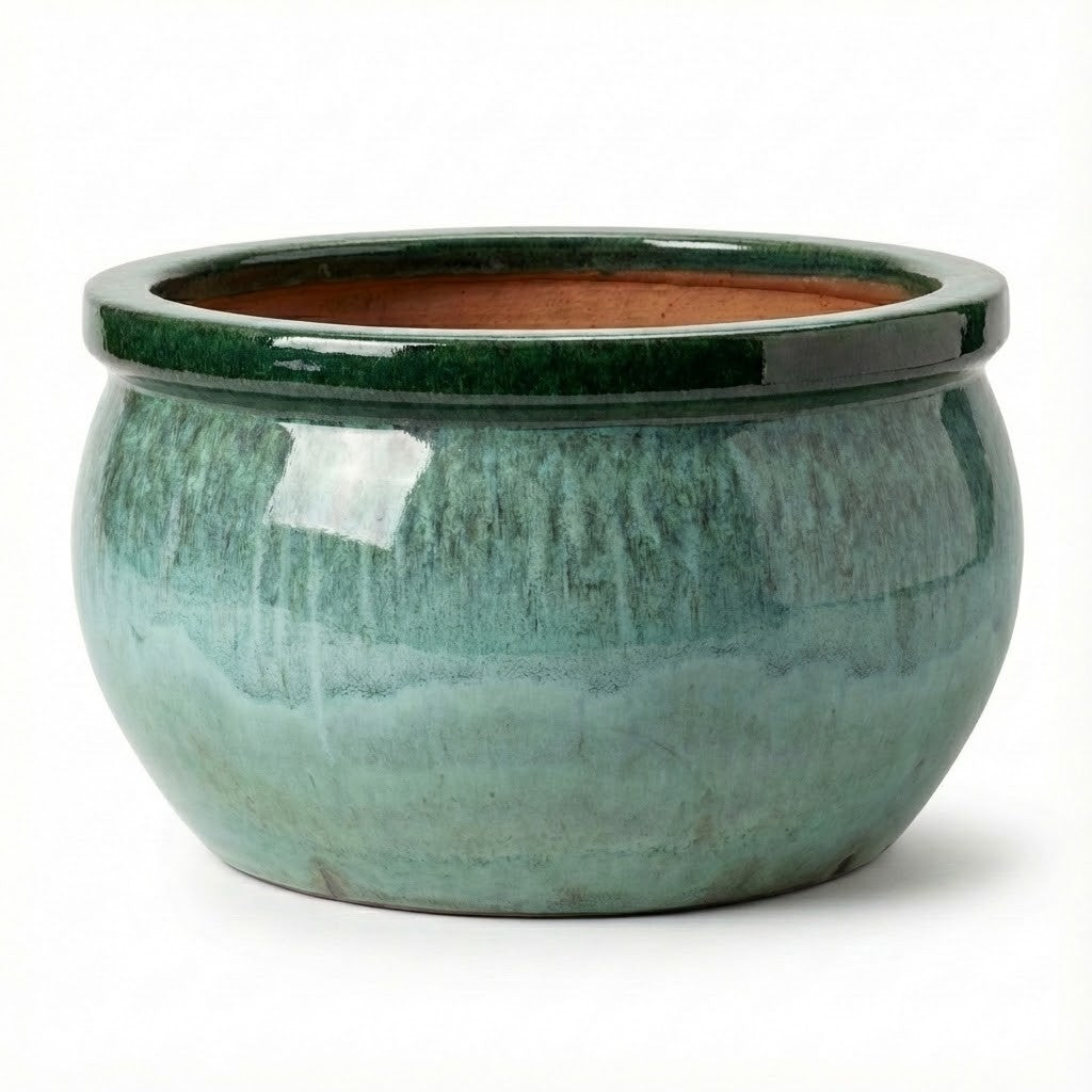 Pflanzgefäß Keramik "Bavaria" Moosgrün Ø 24 - 49 cm Frostfest