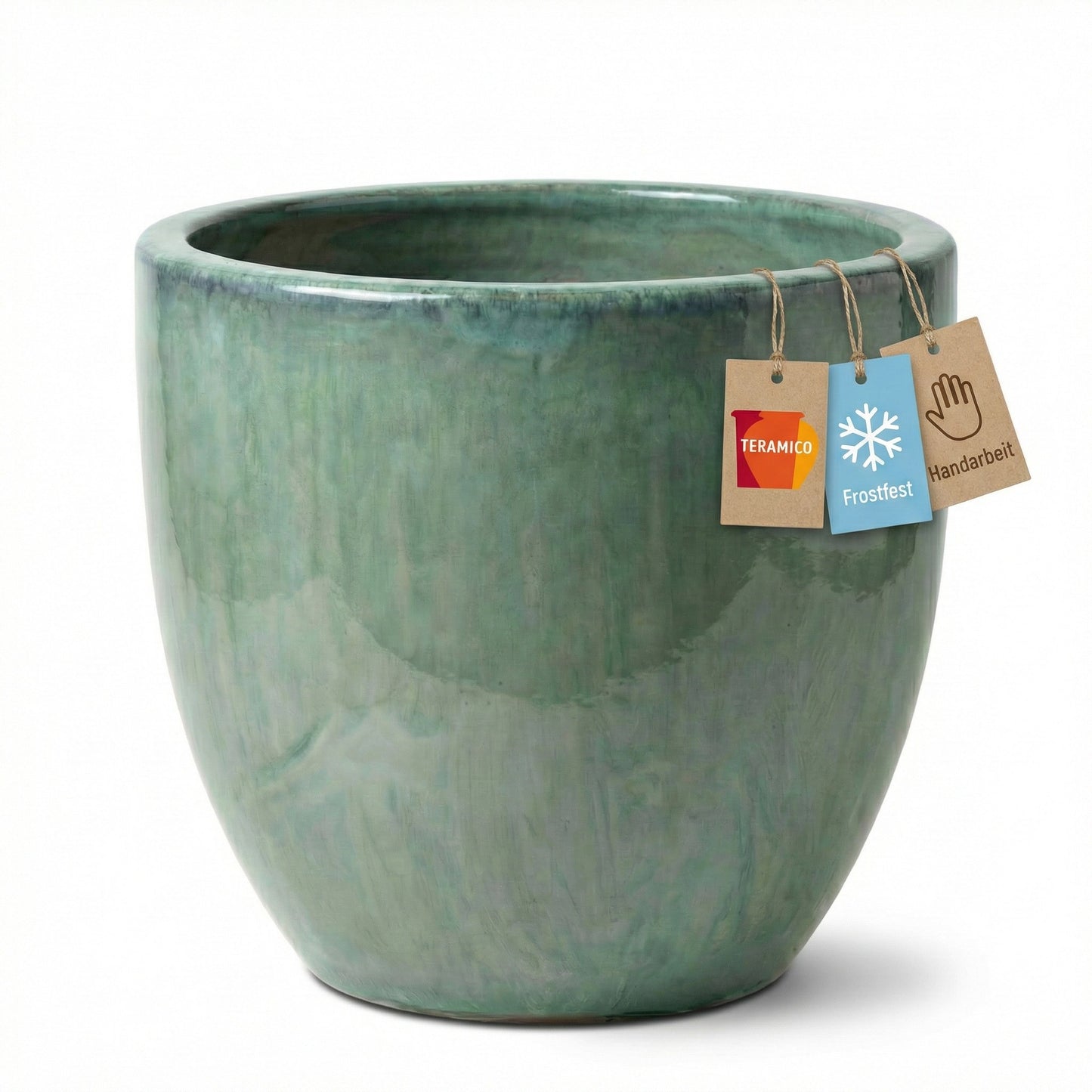 Pflanzgefäß "Egg Pot" Grün – Ø 21 bis 48 cm – Glasiertes Steinzeug