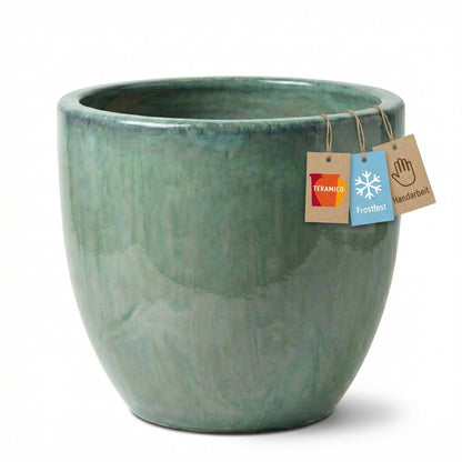 Pflanzgefäß "Egg Pot" Grün – Ø 21 bis 48 cm – Glasiertes Steinzeug