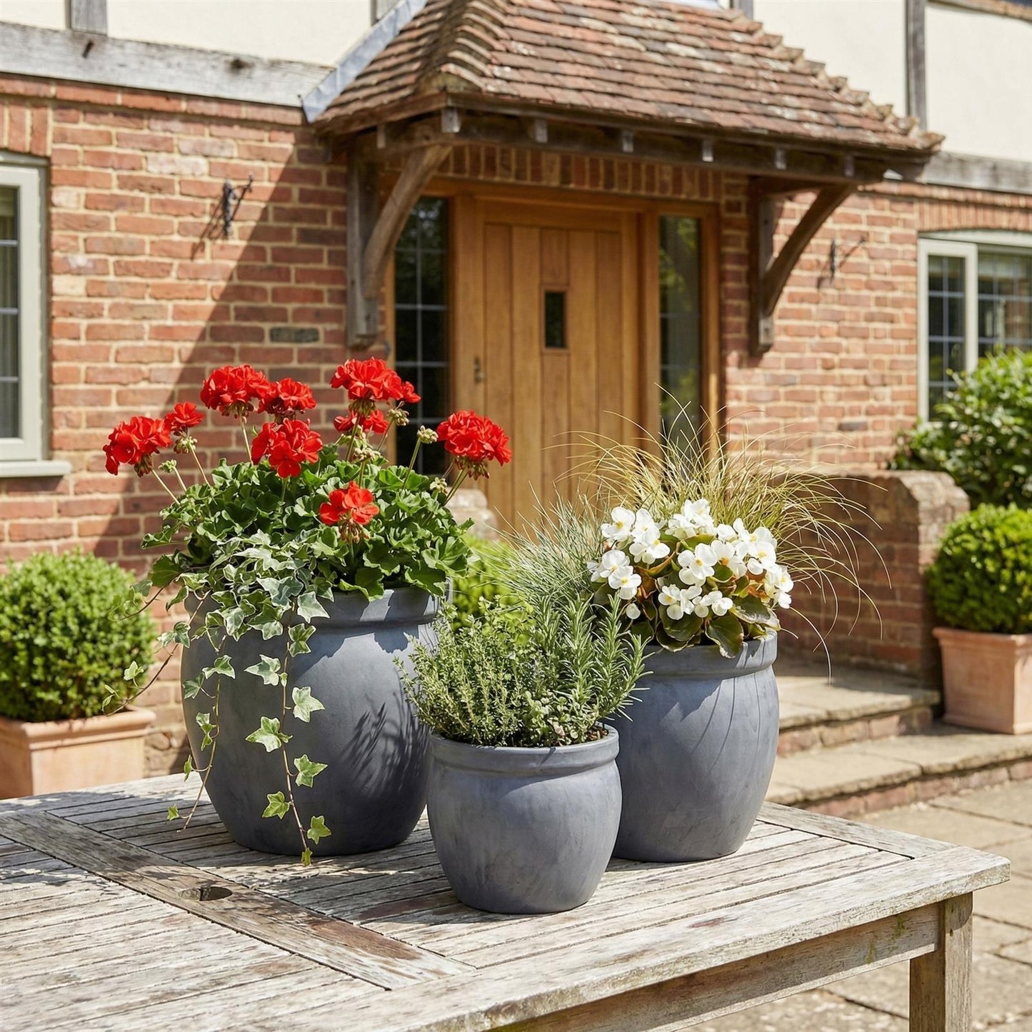 Keramik Pflanzgefäß "Bavaria" Anthrazit – Wählbare Größen (21-37cm