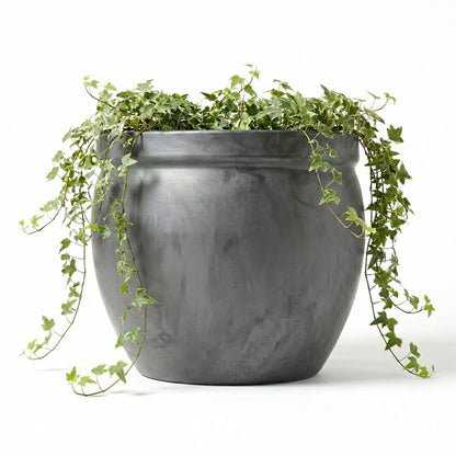 Keramik Pflanzgefäß "Bavaria" Anthrazit – Wählbare Größen (21-37cm