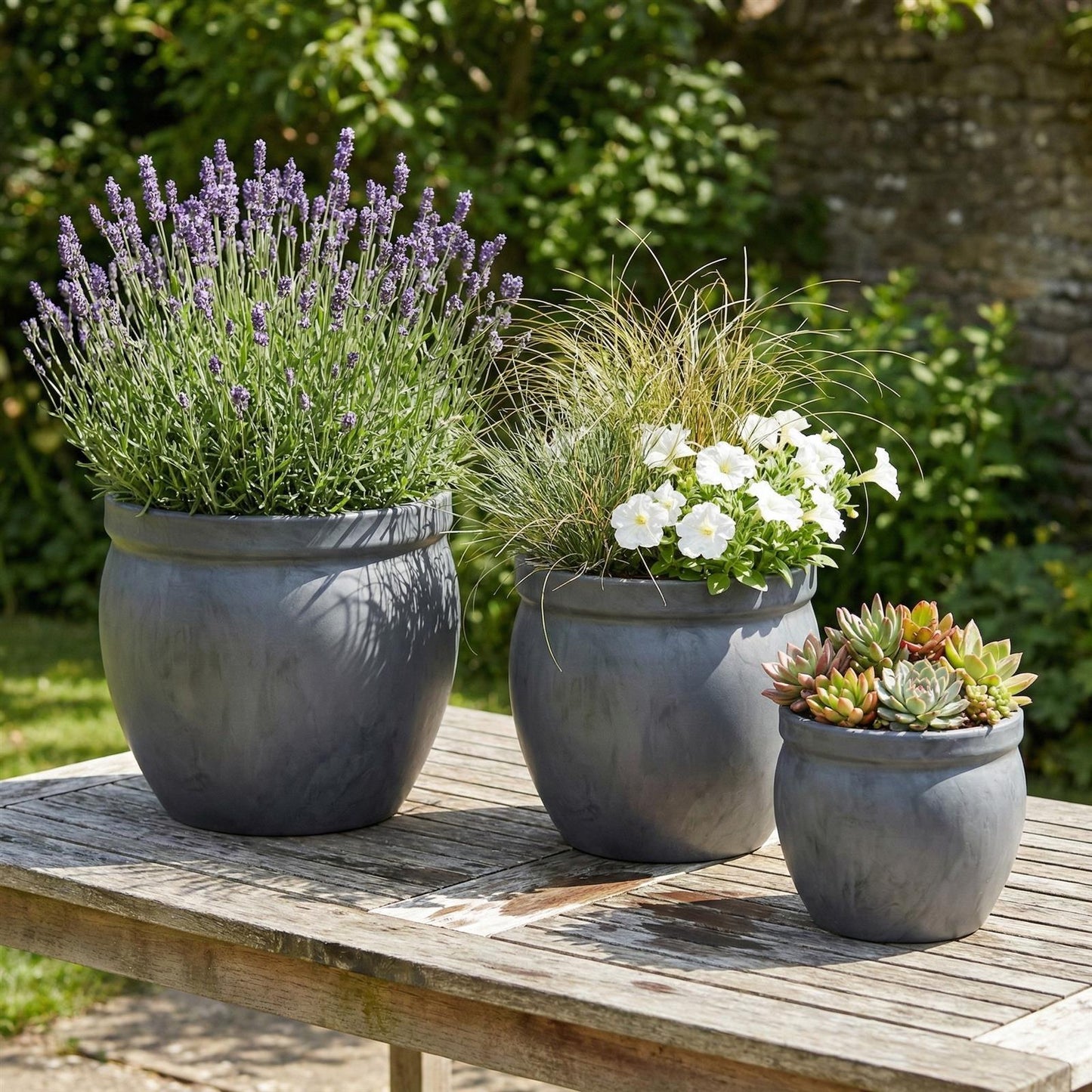 Keramik Pflanzgefäß "Bavaria" Anthrazit – Wählbare Größen (21-37cm