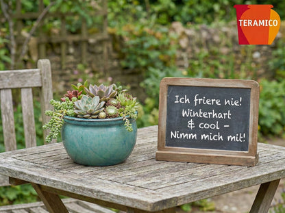 Pflanzgefäß Keramik "Bavaria" Grün – Ø 28 - 49 cm Frostfest