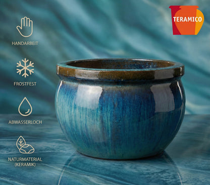 Pflanzgefäß Keramik "Bavaria" Grün – Ø 28 - 49 cm Frostfest