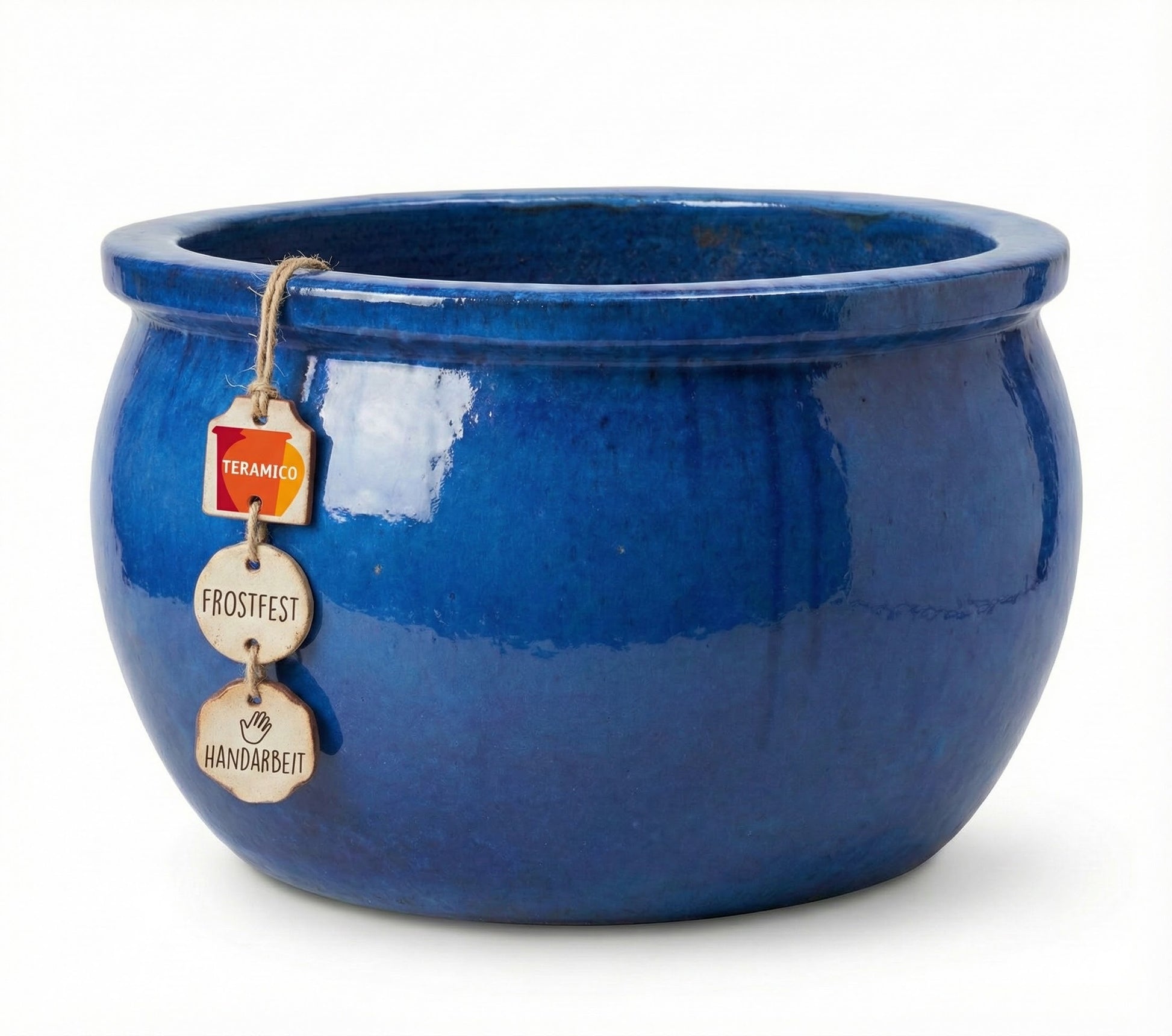 Pflanzgefäß Bavaria Royal Blau 35cm - Frostfester Blumenkübel 14 Liter