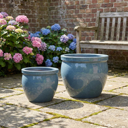 Pflanzgefäß Keramik "Bavaria Tall" Antik-Grau Ø 21 - 37 cm Frostfest