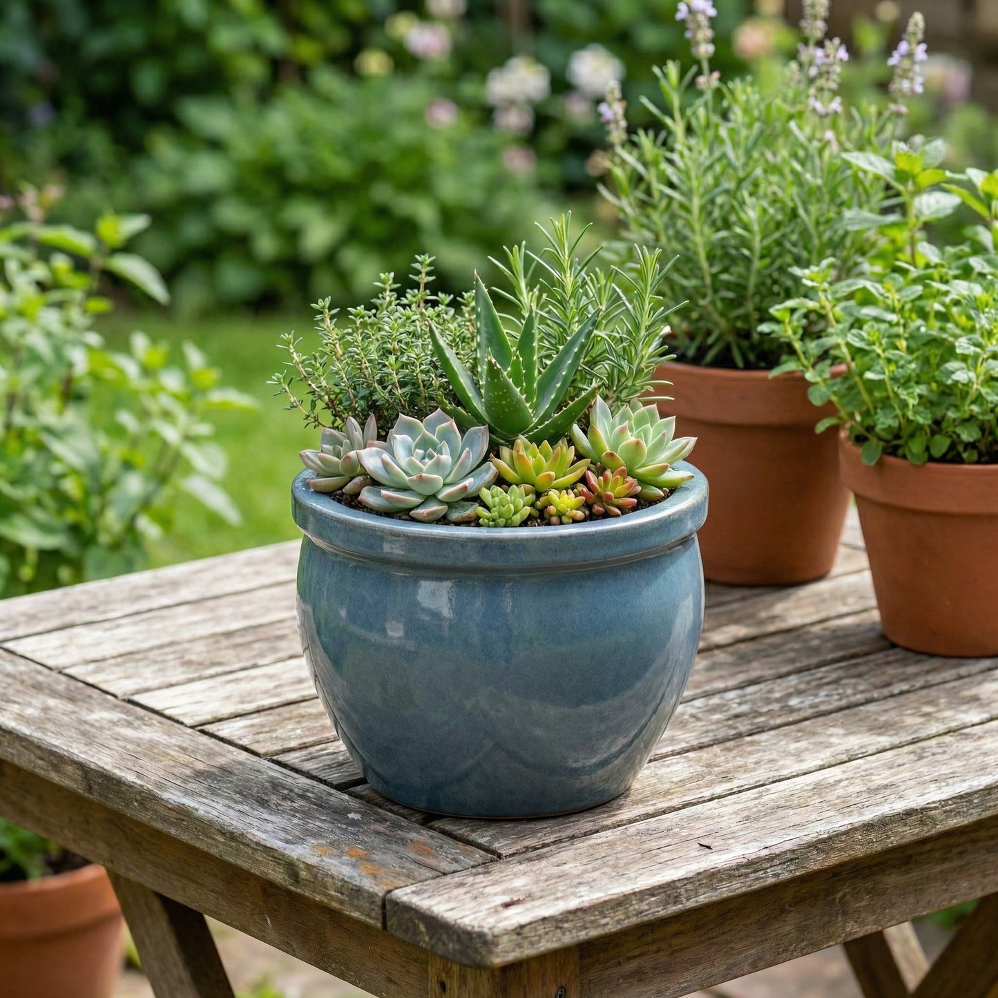 Pflanzgefäß Keramik "Bavaria Tall" Antik-Grau Ø 21 - 37 cm Frostfest