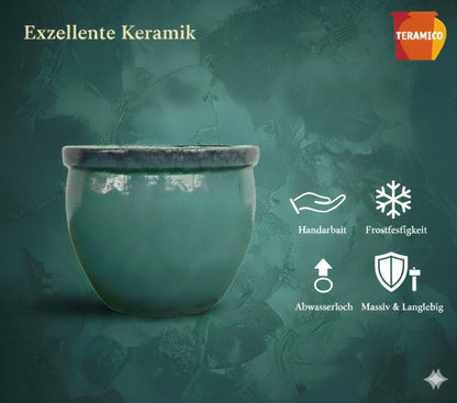 Keramik Pflanzgefäß-Serie "Bavaria Tall" Grün – Wählbare Größen