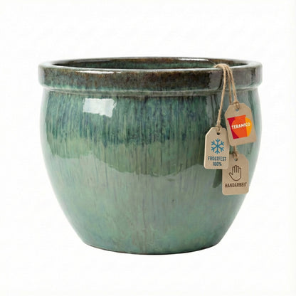 Keramik Pflanzgefäß-Serie "Bavaria Tall" Grün – Wählbare Größen