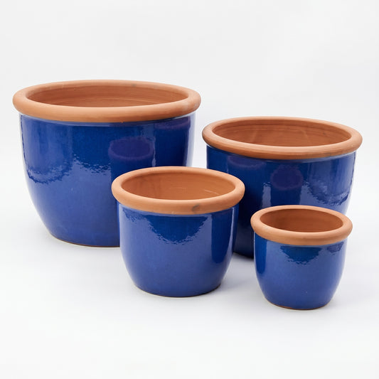 Pflanztopf Keramik FARMER Royalblau – Ø 36 x 28 cm