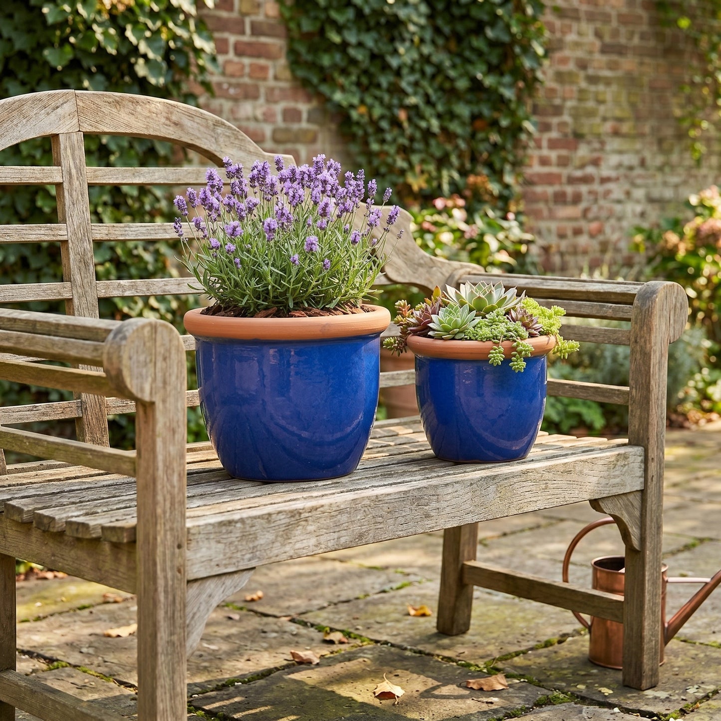 Pflanztopf Keramik FARMER Royalblau – Ø 19 x 16 cm