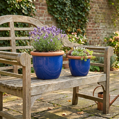Pflanztopf Keramik FARMER Royalblau – Ø 19 x 16 cm