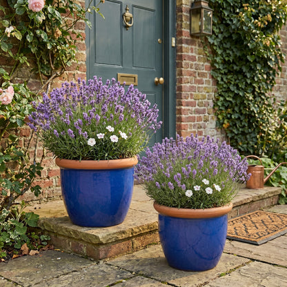 Pflanztopf Keramik FARMER Royalblau – Ø 19 x 16 cm