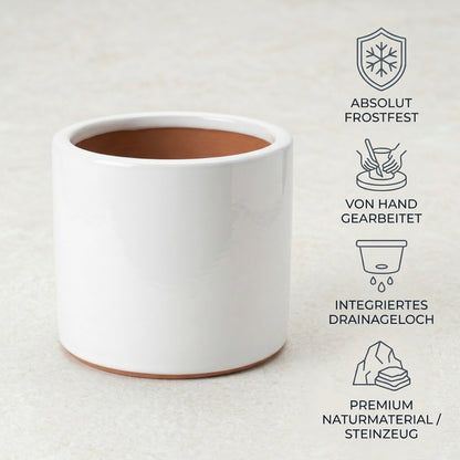 Pflanzgefäß "Cilinder" Weiss Ø 14- 31 cm Frostfest