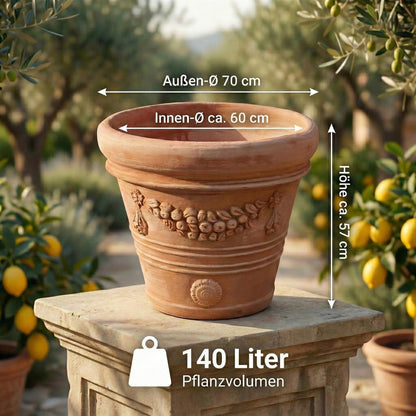 Pflanzgefäß Terrakotta "Doppio Bordo Festonato" 70cm