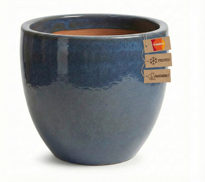 Pflanzgefäß "Egg Pot" Dunkelgrau – Ø 21 bis 48 cm – Frostfestes Steinzeug