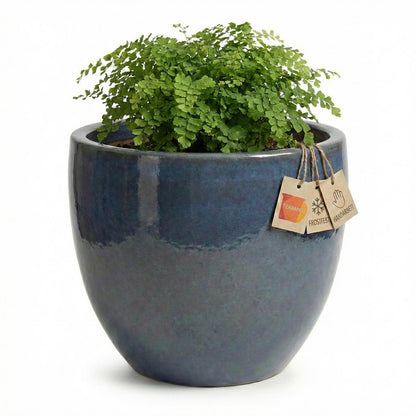 Pflanzgefäß "Egg Pot" Dunkelgrau – Ø 21 bis 48 cm – Frostfestes Steinzeug