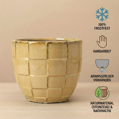 Pflanzgefäß Keramik "EGG-POT" Bronze - Ø 21 - 38cm Frostfest