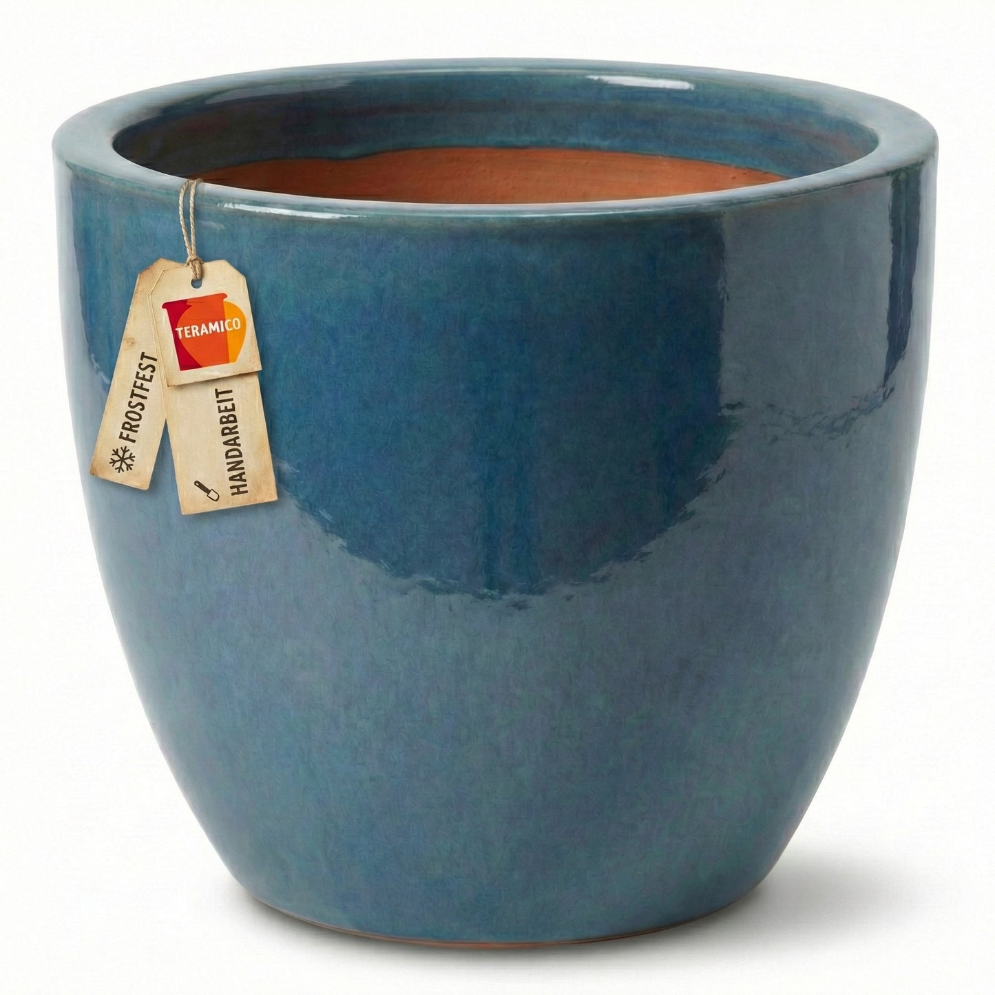 Pflanzgefäß Keramik "EGG-POT" Jade + Weiß - Ø 21 - 38 cm Frostfest