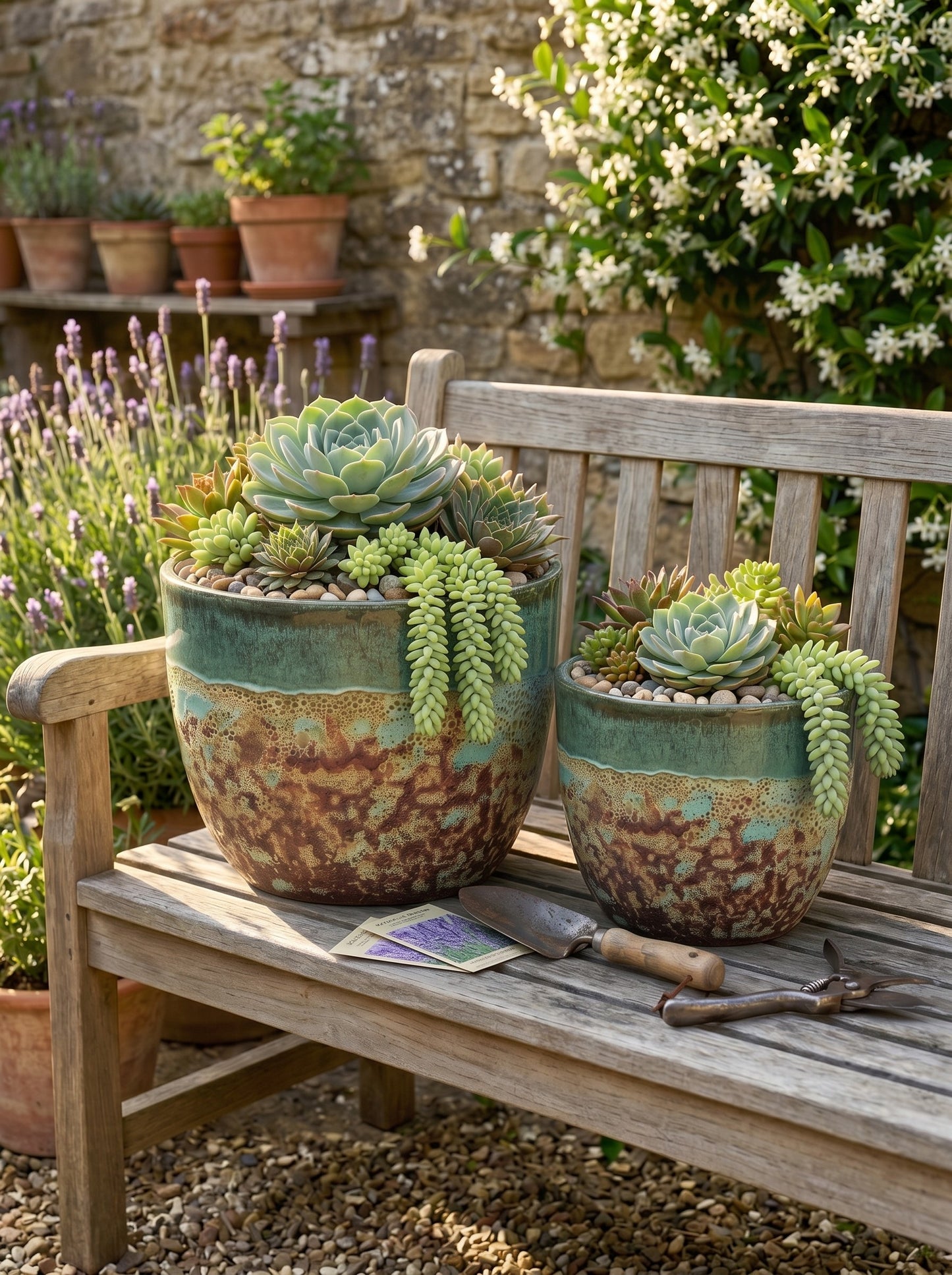 Pflanztopf Keramik Antik Grün – Ø 21 x 18 cm