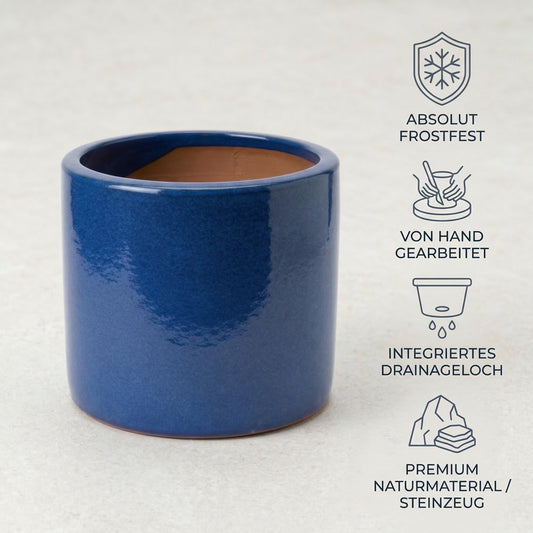 Pflanzgefäß "Cilinder" Royal Blau Ø 14- 31 cm Frostfest