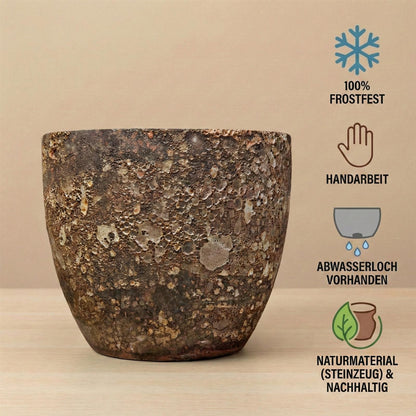 Pflanzgefäß Keramik "EGG-POT" Lava Braun - Ø 21 - 38cm Frostfest