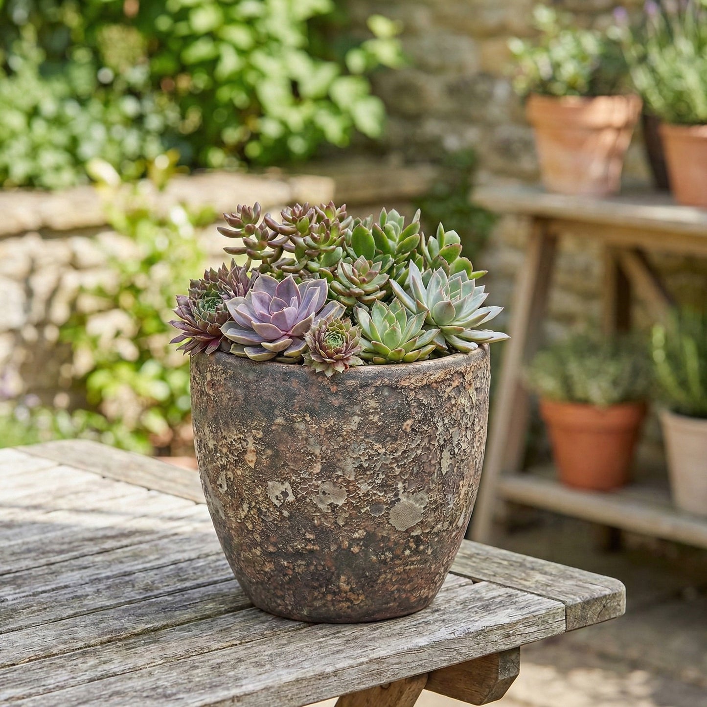 Pflanzgefäß Keramik "EGG-POT" Lava Braun - Ø 21 - 38cm Frostfest