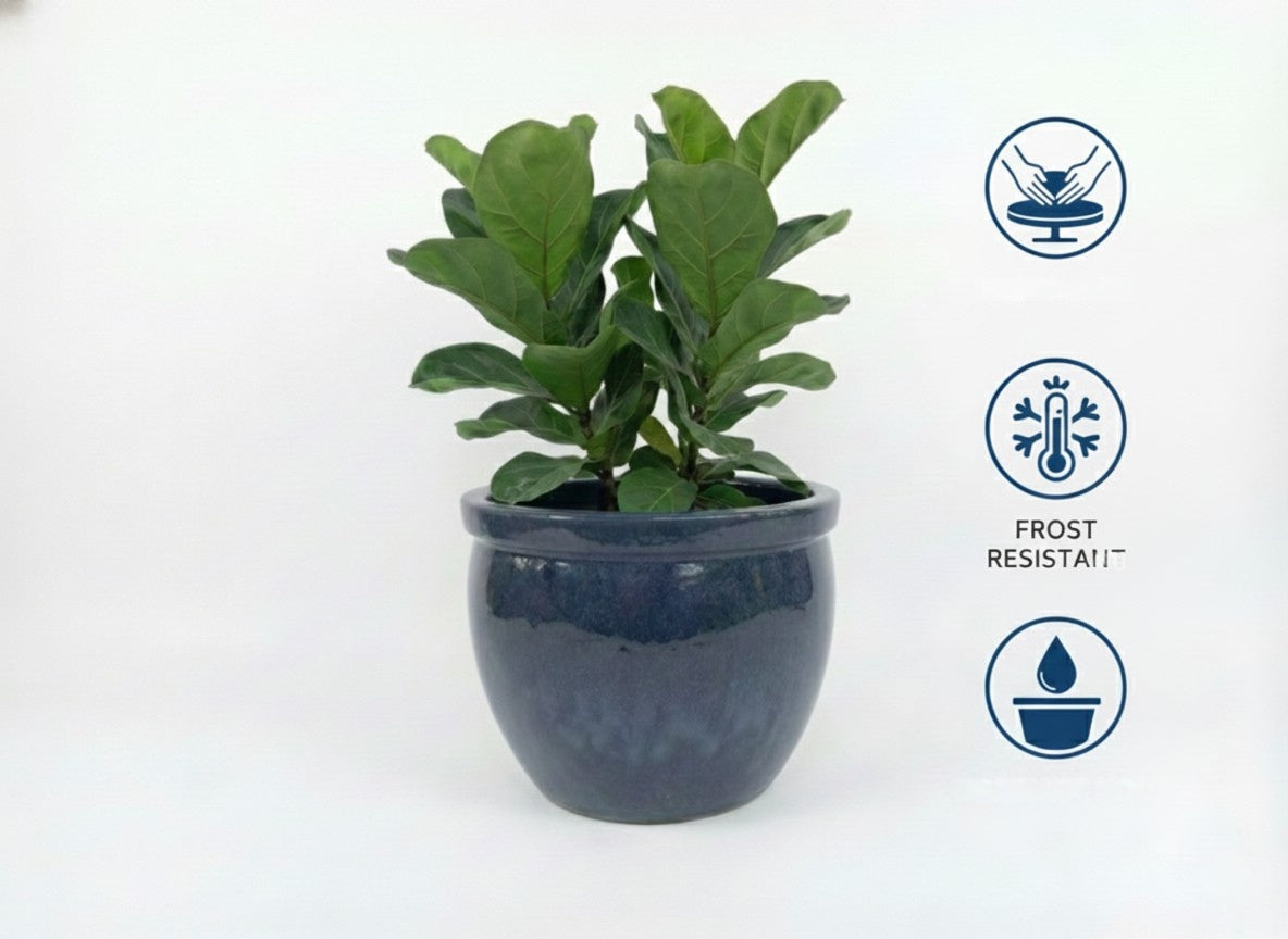 Keramik Pflanzgefäß-Serie "Bavaria Tall" Anthrazitgrau – Wählbare Größen