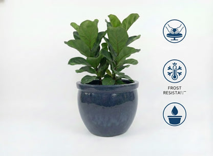 Keramik Pflanzgefäß-Serie "Bavaria Tall" Anthrazitgrau – Wählbare Größen