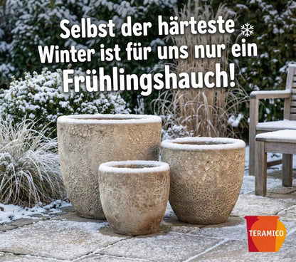 Keramik Pflanzgefäß "Egg Pot" Lava Weiß Ø 21cm – Geschliffen & Struktur