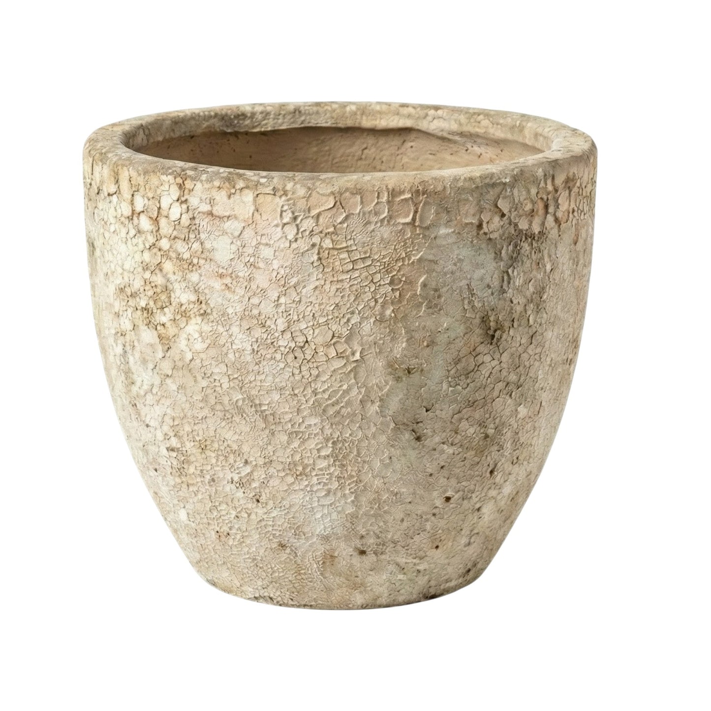 Keramik Pflanzgefäß "Egg Pot" Lava Weiß Ø 21cm – Geschliffen & Struktur