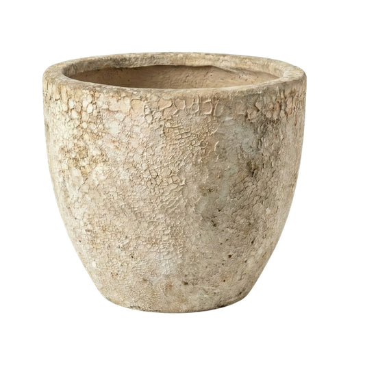 Pflanzgefäß Keramik "EGG-POT" Lava Weiß - Ø 21 - 38cm Frostfest