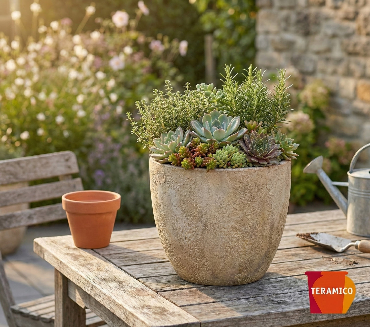 Keramik Pflanzgefäß "Egg Pot" Lava Weiß Ø 38cm – Geschliffen & Struktur