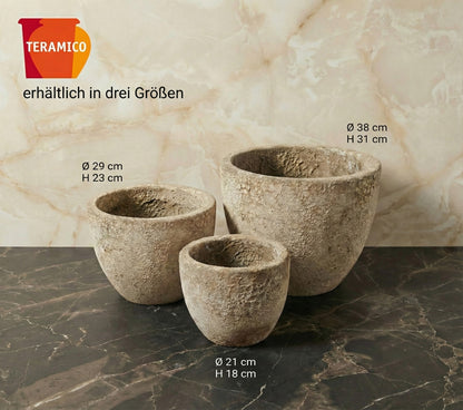 Pflanzgefäß "Egg Pot" Lava Weiß – Ø 21 bis 38 cm – Geschliffene Struktur