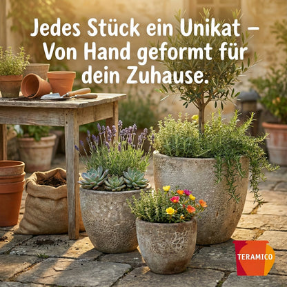 Keramik Pflanzgefäß "Egg Pot" Lava Weiß Ø 21cm – Geschliffen & Struktur