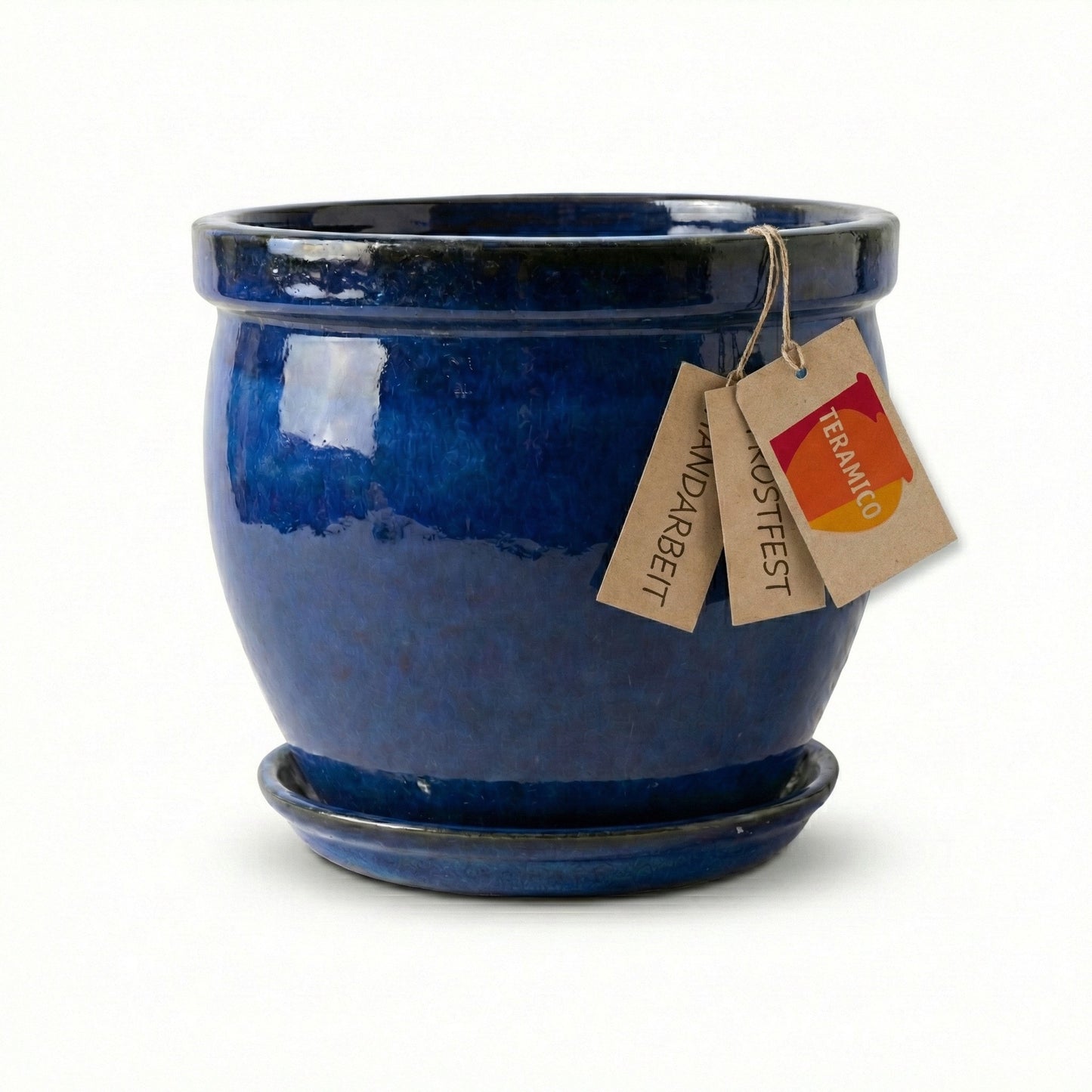 Pflanzgefäß-Set "Tall" Ø 21 cm mit Teller – Anthrazit, Blau, Grün