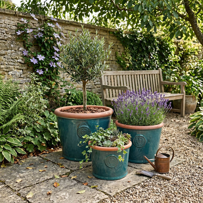 XXL Pflanztopf Keramik Provence Moosgrün – Ø 45 x 34 cm