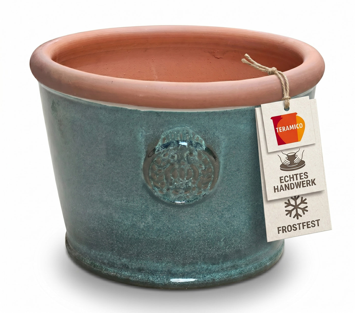XXL Pflanztopf Keramik Provence Moosgrün – Ø 45 x 34 cm
