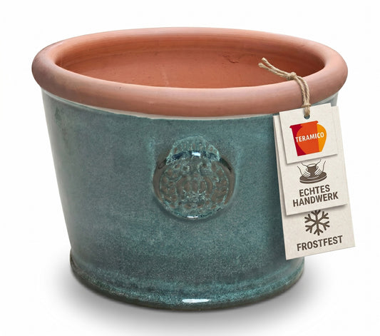 Teramico Pflanztopf Provence Moosgrün – Frostfestes Steinzeug (36x28 cm)