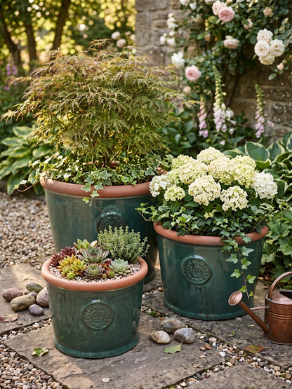 XXL Pflanztopf Keramik Provence Moosgrün – Ø 45 x 34 cm