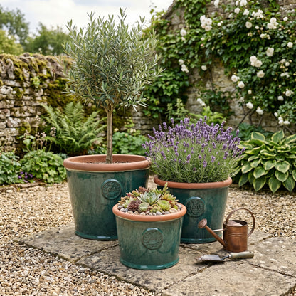 XXL Pflanztopf Keramik Provence Moosgrün – Ø 45 x 34 cm