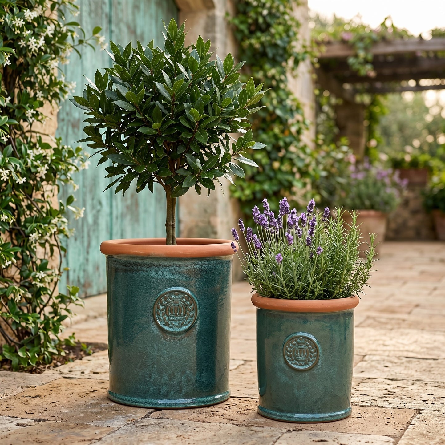 Pflanztopf Keramik Provence Moosgrün – Ø 34 x 38 cm