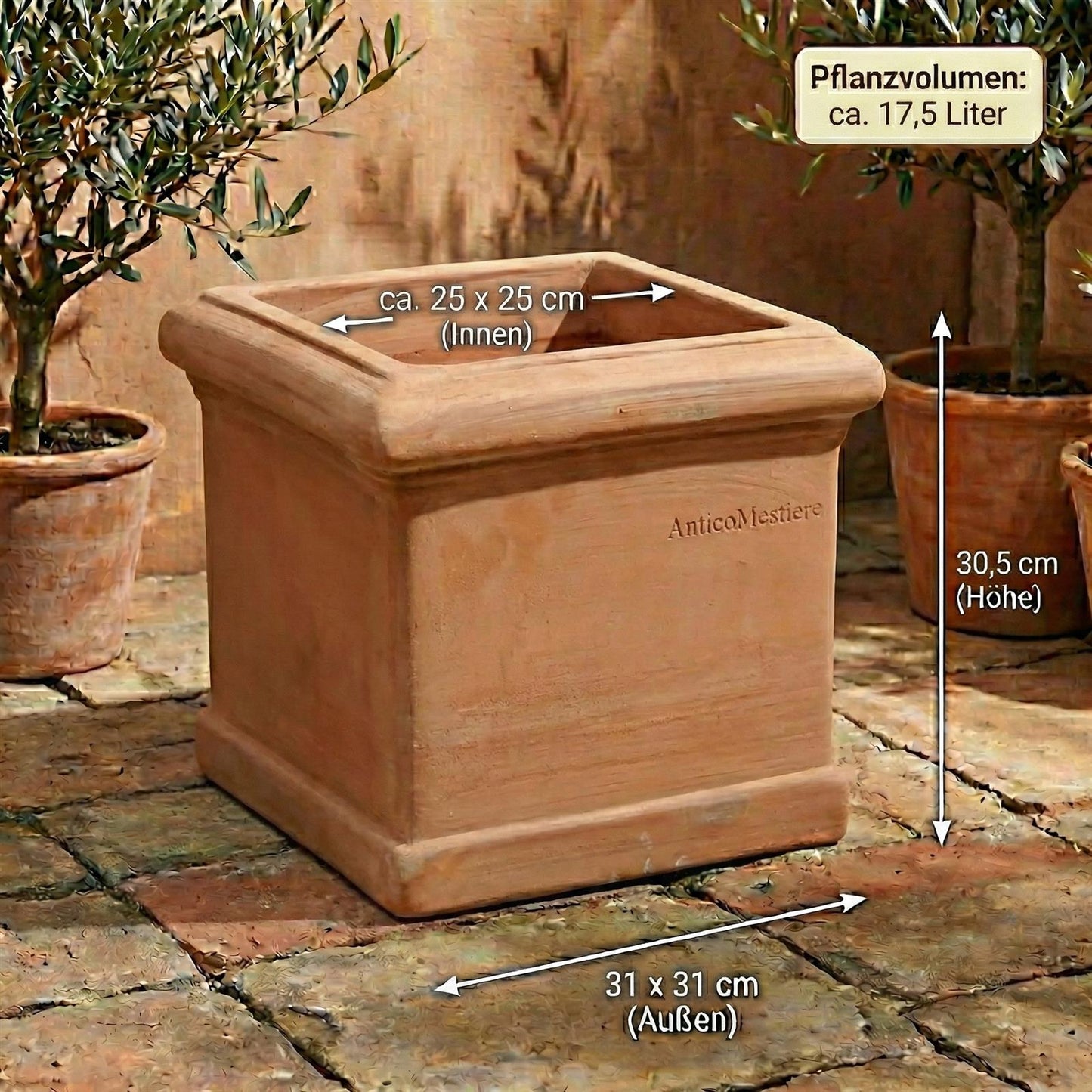 Pflanzgefäß Cubo Liscio 30